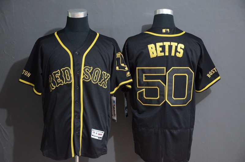 Red Sox 50 Mookie Betts Black Gold Flexbase Jersey,We sell and wholesale Red Sox 50 Mookie Betts Black Gold Flexbase Jersey on line form chian!